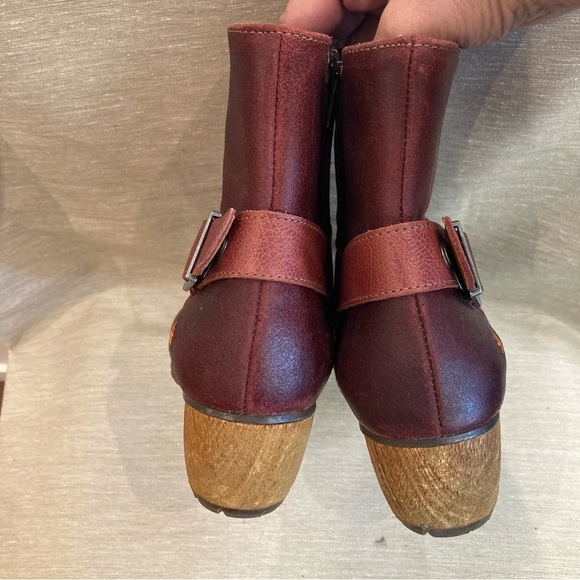 ART Sz 40 Oslo  Leather Stacked Wooden Heel High Ankle Zipper Booties Boots - Picture 10 of 11